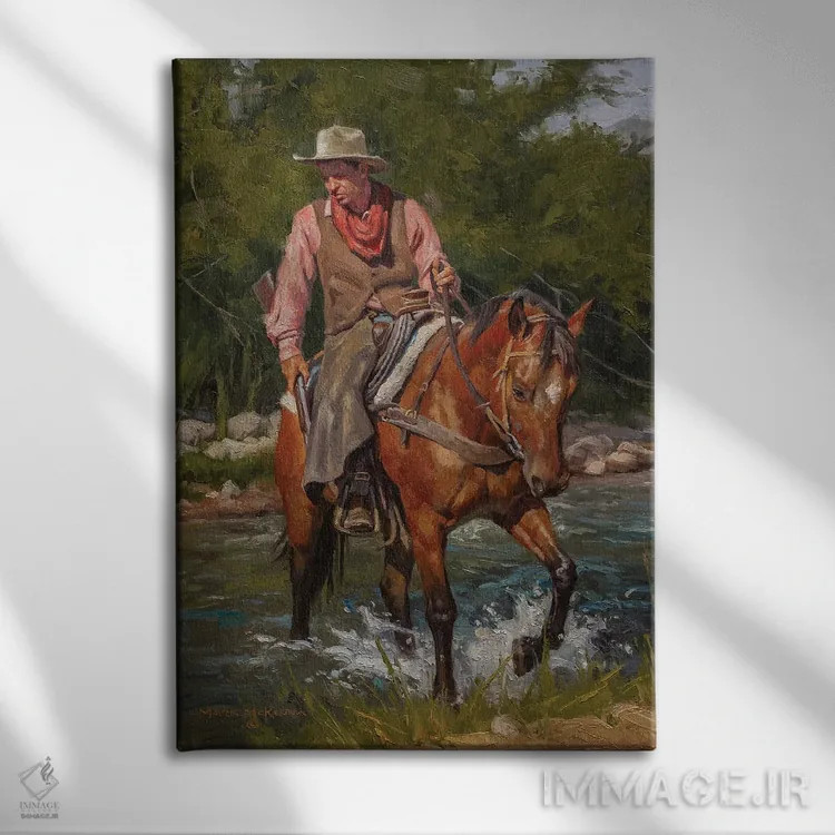 تابلو دکوراتیو جایی که رد پای سرد شد اثر مارک مک کنا - نمای روبهرو روی دیوار