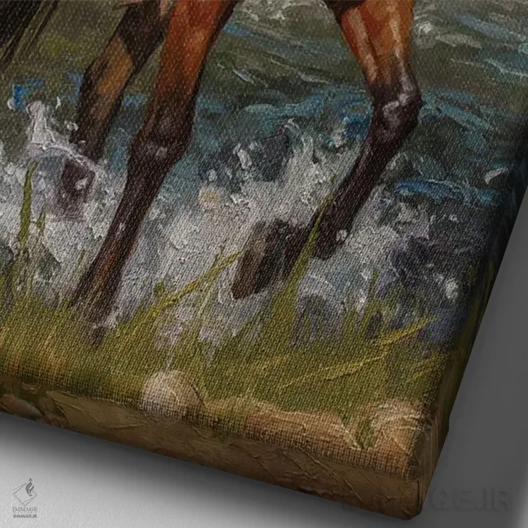 تابلو دکوراتیو جایی که رد پای سرد شد اثر مارک مک کنا - نمای نزدیک بافت بوم