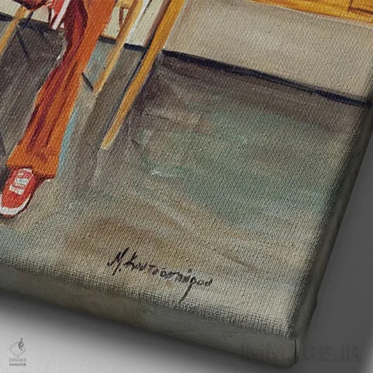 تابلو دکوراتیو لحظه اثر مارینا کوتسو سپیرو - نمای نزدیک بافت بوم