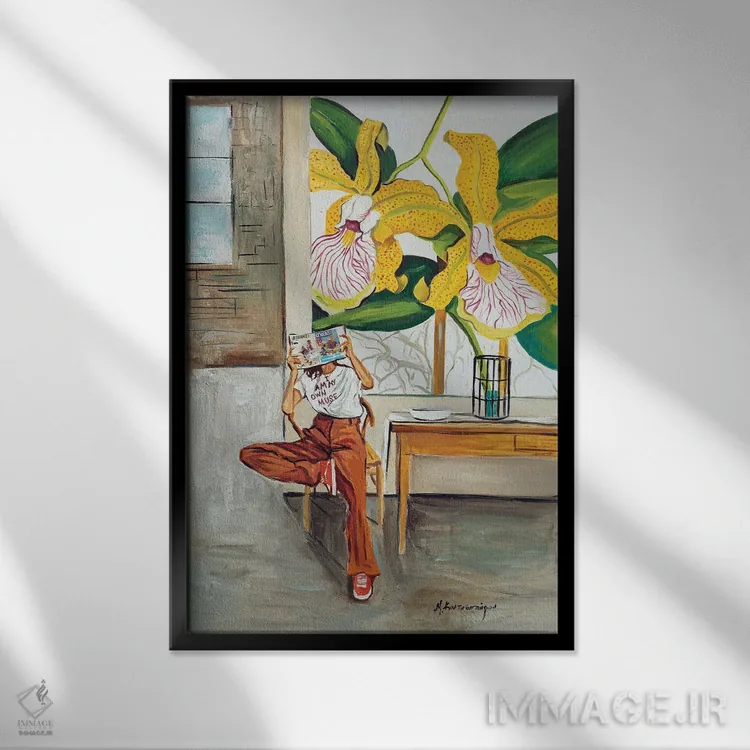 تابلو دکوراتیو لحظه اثر مارینا کوتسو سپیرو - نمای قابدار مشکی