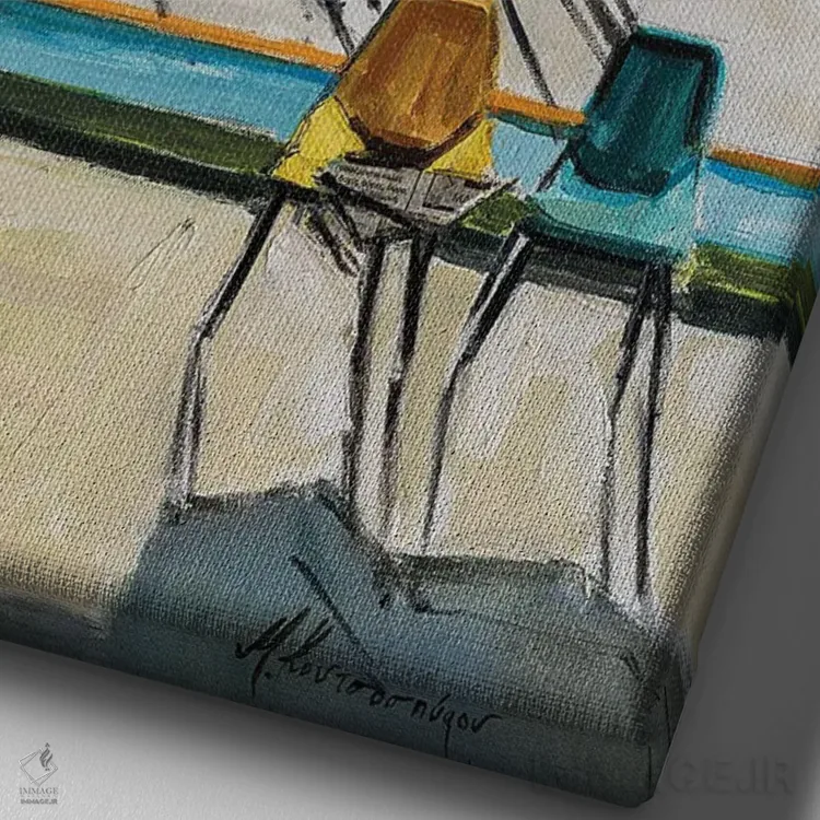 تابلو دکوراتیو فرار اثر مارینا کوتسو سپیرو - نمای نزدیک بافت بوم