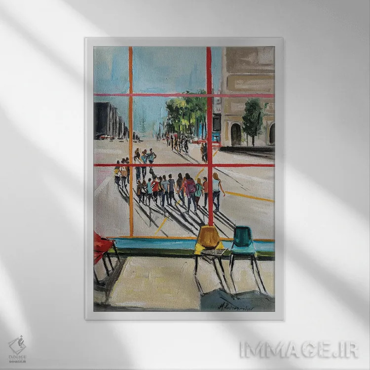 تابلو دکوراتیو فرار اثر مارینا کوتسو سپیرو - نمای قابدار سفید