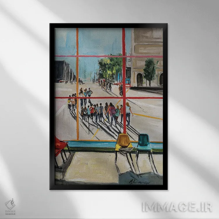 تابلو دکوراتیو فرار اثر مارینا کوتسو سپیرو - نمای قابدار مشکی