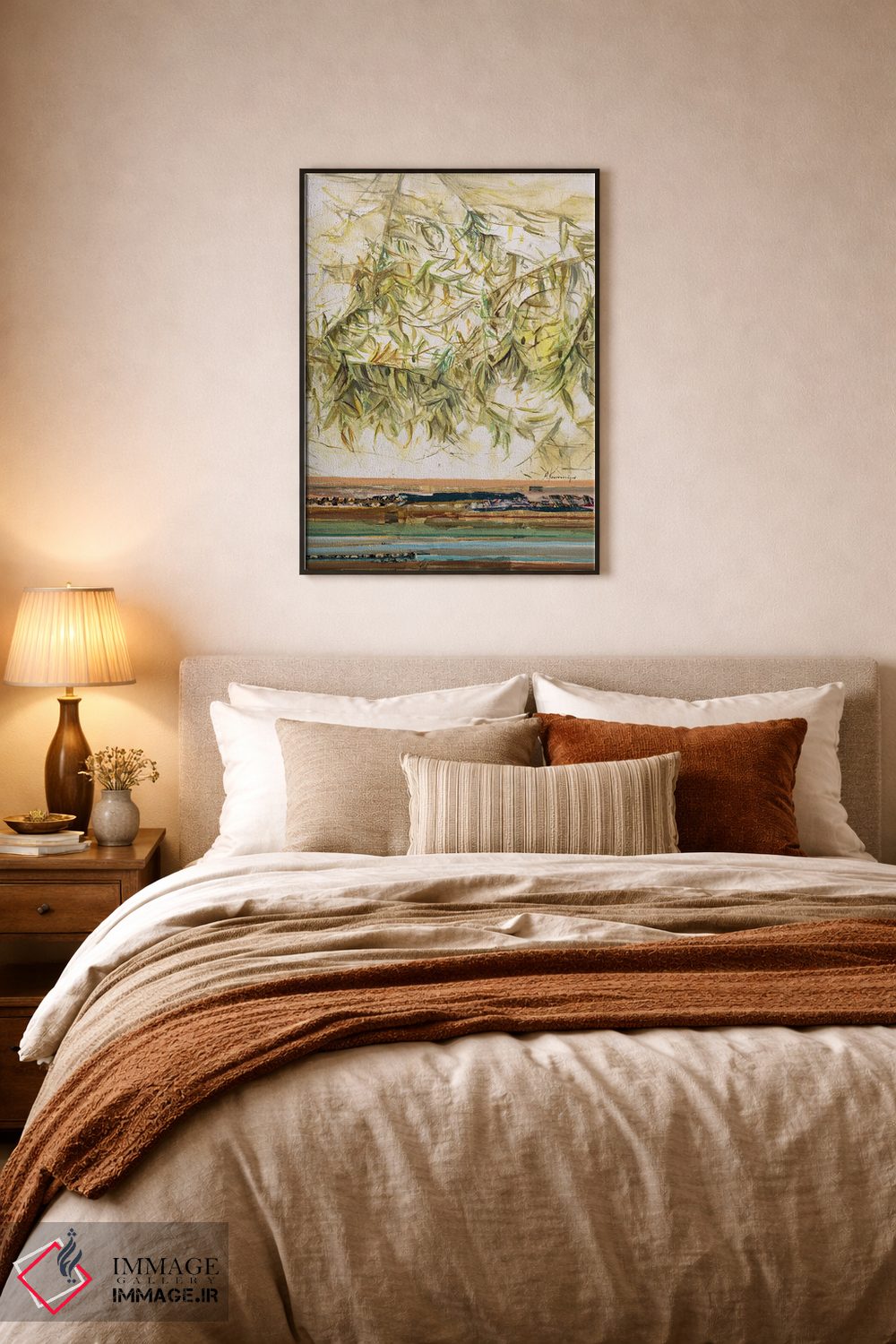 تابلو انتزاعی شاخه های زیتون اثر مارینا کوتسو سپیرو - D4B