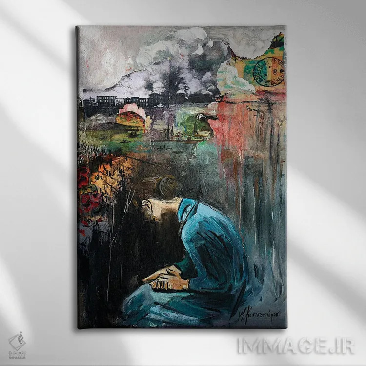 تابلو دکوراتیو اسمیرنا اثر مارینا کوتسو سپیرو - نمای روبهرو روی دیوار