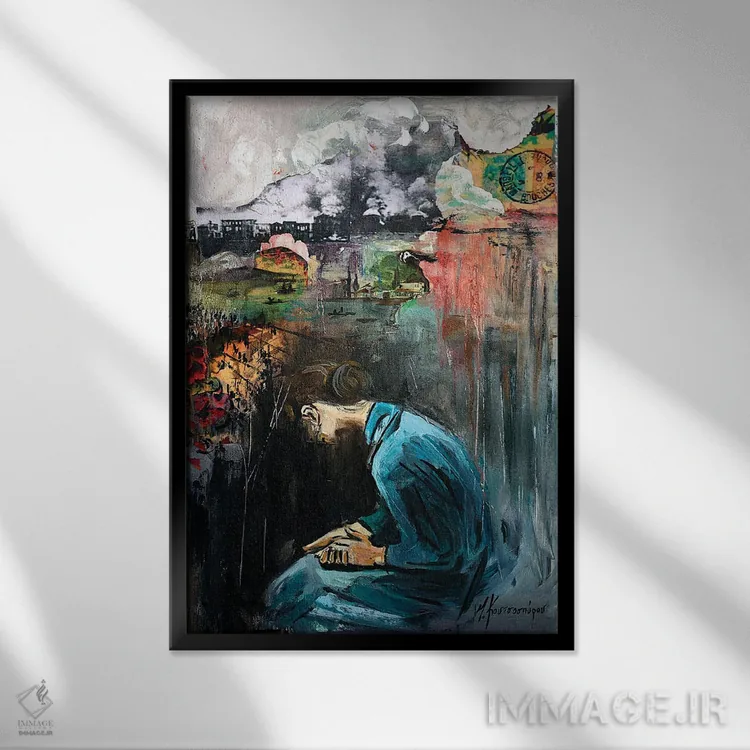 تابلو دکوراتیو اسمیرنا اثر مارینا کوتسو سپیرو - نمای قابدار مشکی