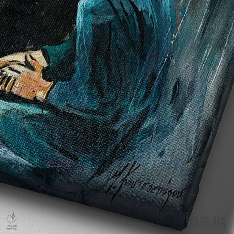 تابلو دکوراتیو اسمیرنا اثر مارینا کوتسو سپیرو - نمای نزدیک بافت بوم