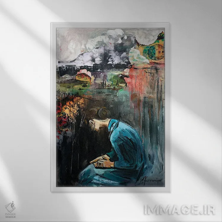 تابلو دکوراتیو اسمیرنا اثر مارینا کوتسو سپیرو - نمای قابدار سفید