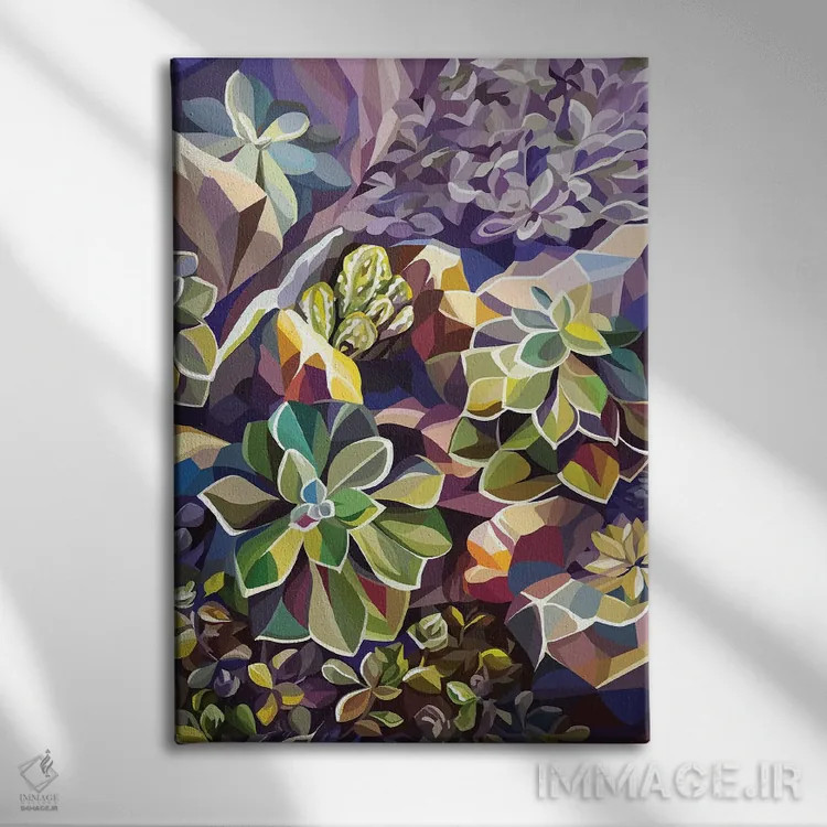 تابلو مدرن ساکولنت ها اثر مارگو کو - نمای روبهرو روی دیوار