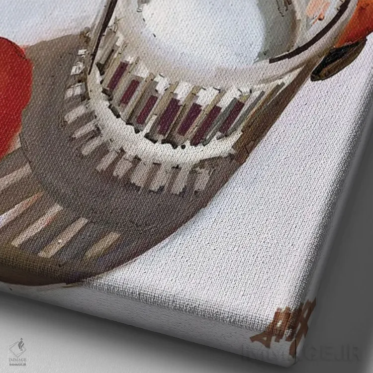 تابلو مدرن ظروف میز اثر مارگو کو - نمای نزدیک بافت بوم