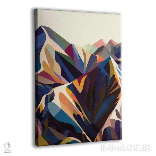 تابلو انتزاعی کوه های اصلی عمودی اثر مارگو کو - نمای پرسپکتیو محصول