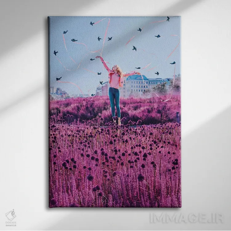 تابلو دکوراتیو پرستوها اثر هوبوپیبا - نمای روبهرو روی دیوار