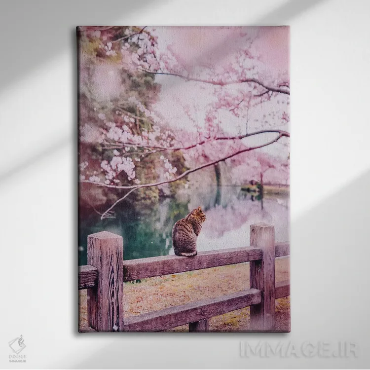 تابلو دکوراتیو لطیف و صورتی اثر هوبوپیبا - نمای روبهرو روی دیوار