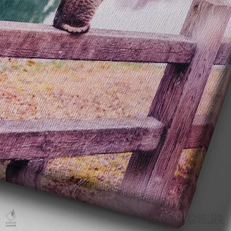 تابلو دکوراتیو لطیف و صورتی اثر هوبوپیبا - نمای نزدیک بافت بوم