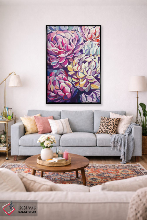 تابلو مدرن گل صدتومانی اثر مارگو کو - D1B