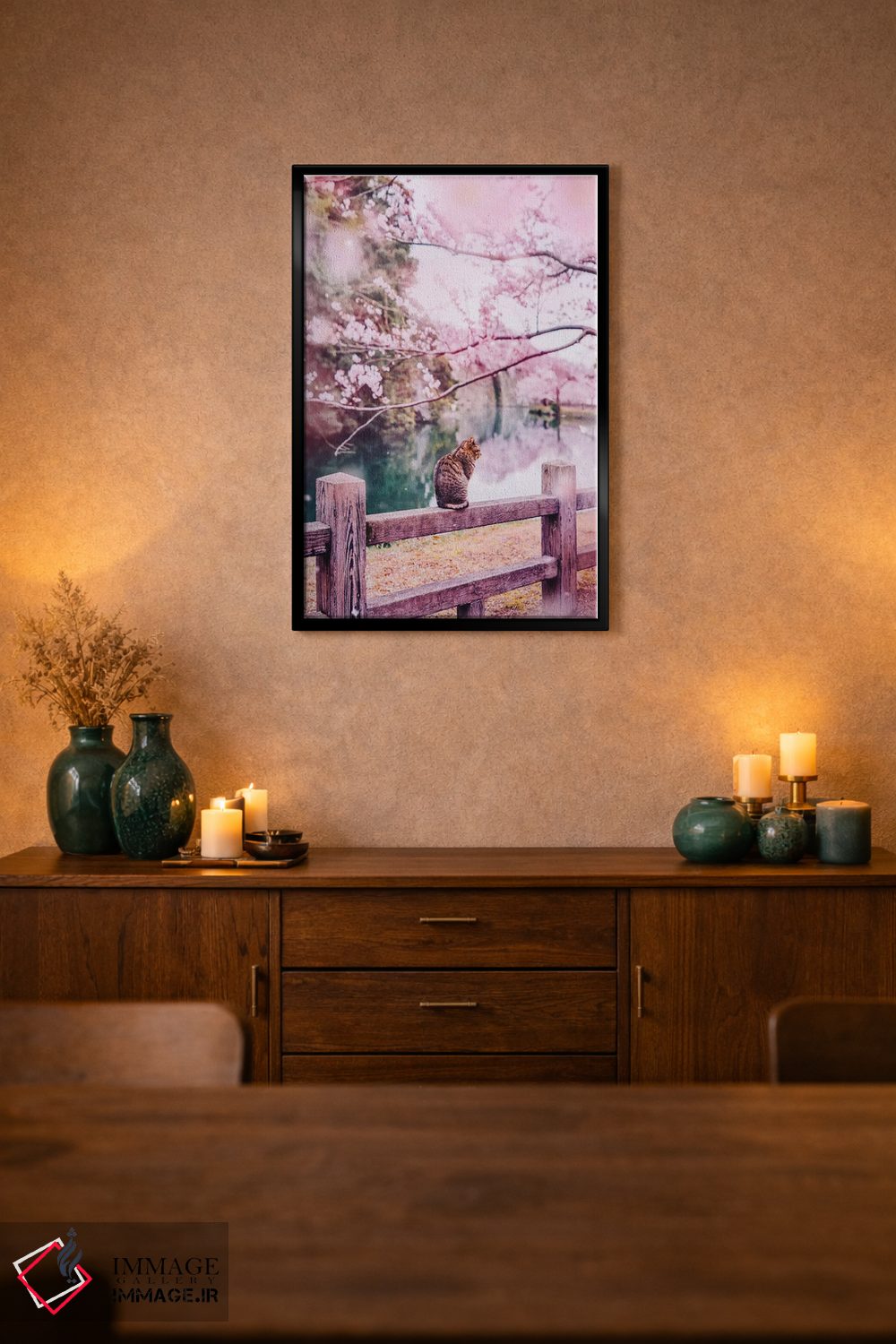 تابلو دکوراتیو لطیف و صورتی اثر هوبوپیبا - D2B