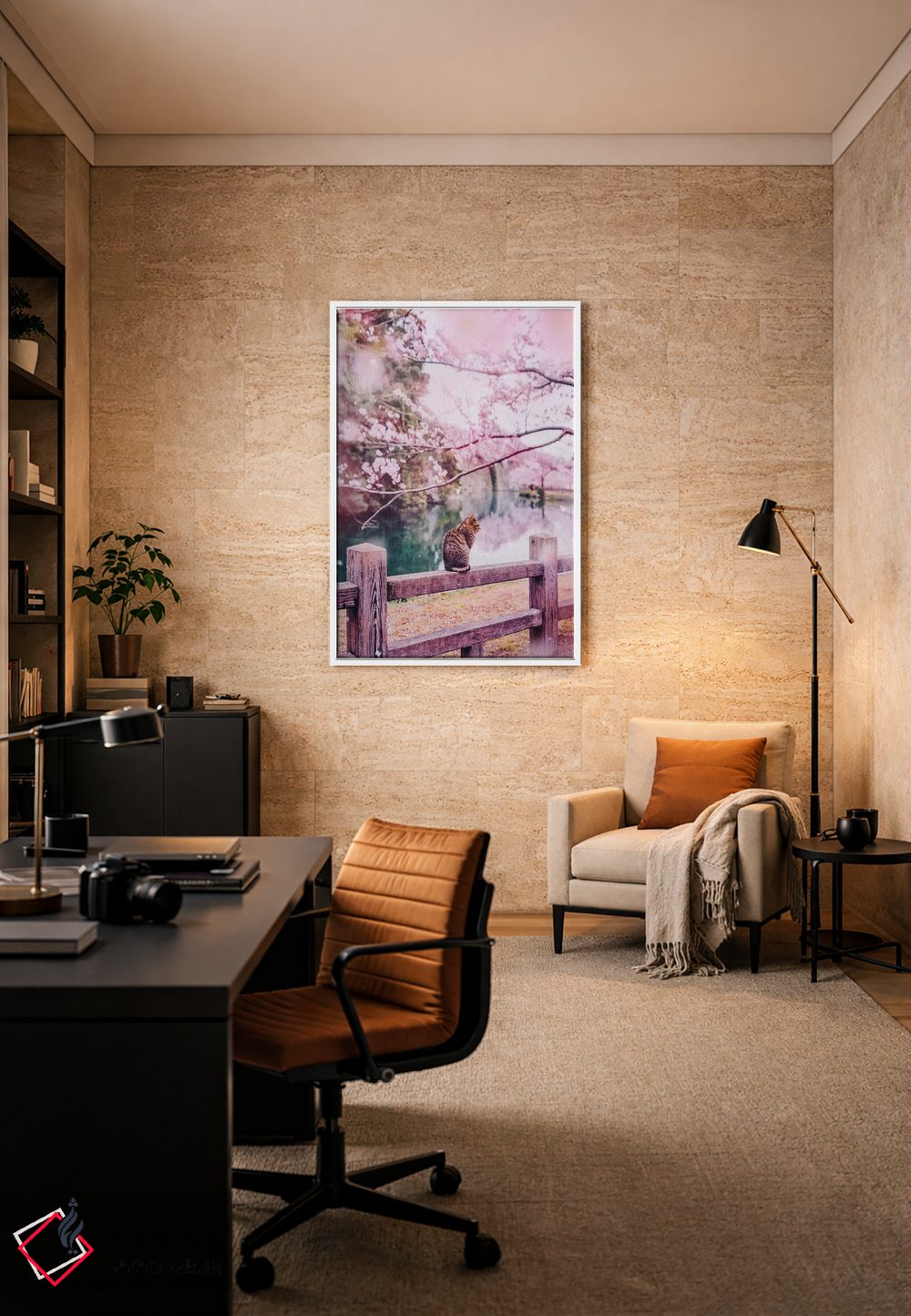 تابلو دکوراتیو لطیف و صورتی اثر هوبوپیبا - D4W