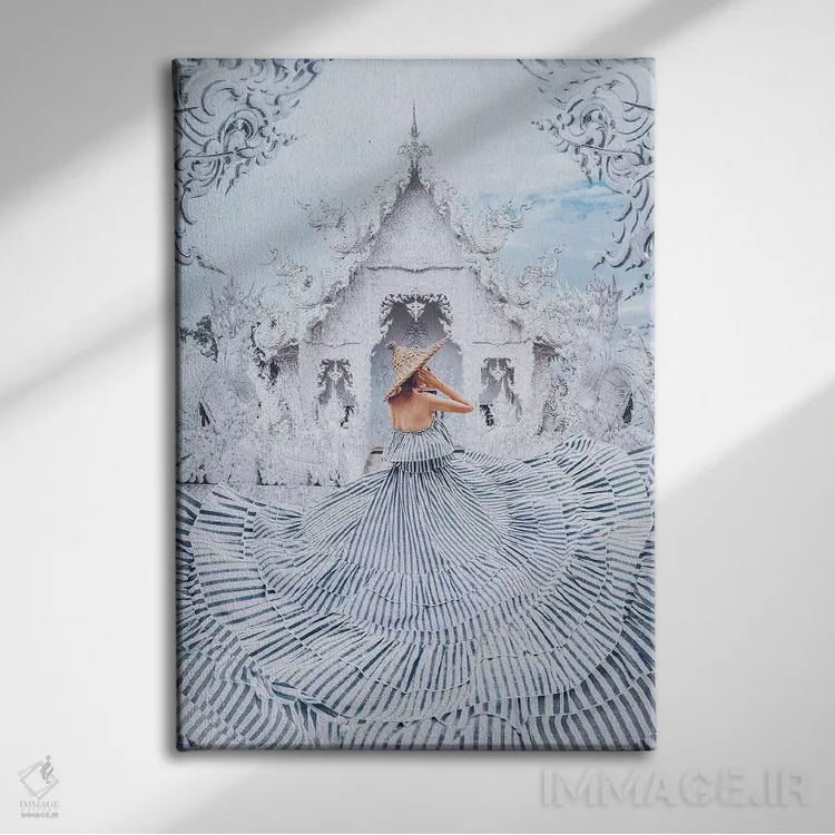 تابلو دکوراتیو جهان سفید اثر هوبوپیبا - نمای روبهرو روی دیوار