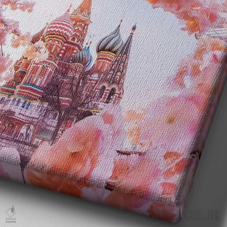 تابلو دکوراتیو بهار مسکو اثر هوبوپیبا - نمای نزدیک بافت بوم