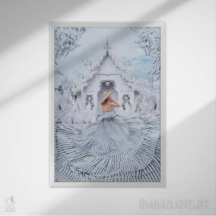 تابلو دکوراتیو جهان سفید اثر هوبوپیبا - نمای قابدار سفید