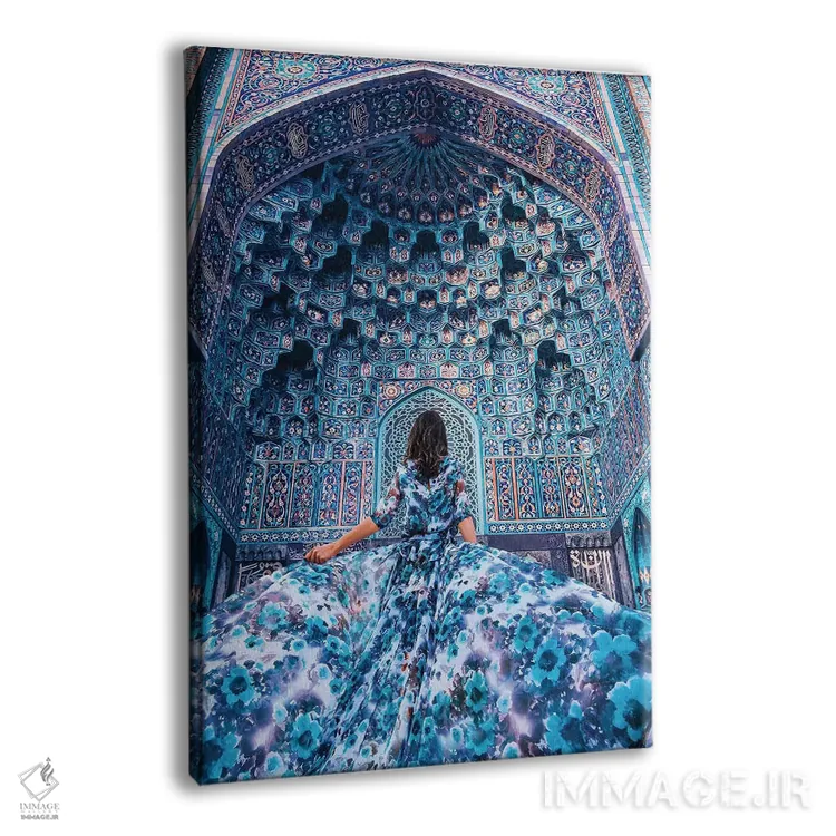 تابلو دکوراتیو آبی اشتیاق سفر اثر هوبوپیبا - نمای پرسپکتیو محصول