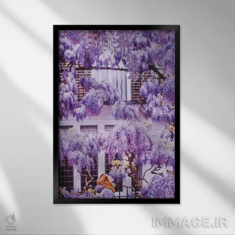 تابلو دکوراتیو ویستریا در لندن! اثر هوبوپیبا - نمای قابدار مشکی