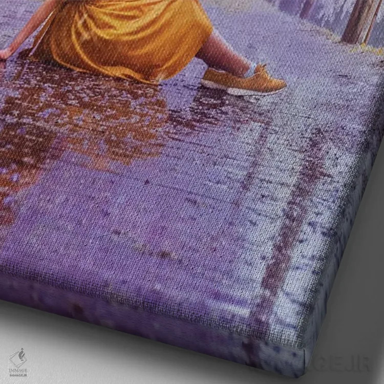 تابلو دکوراتیو این باران مثل عطر با طعم ویستریاست اثر هوبوپیبا - نمای نزدیک بافت بوم