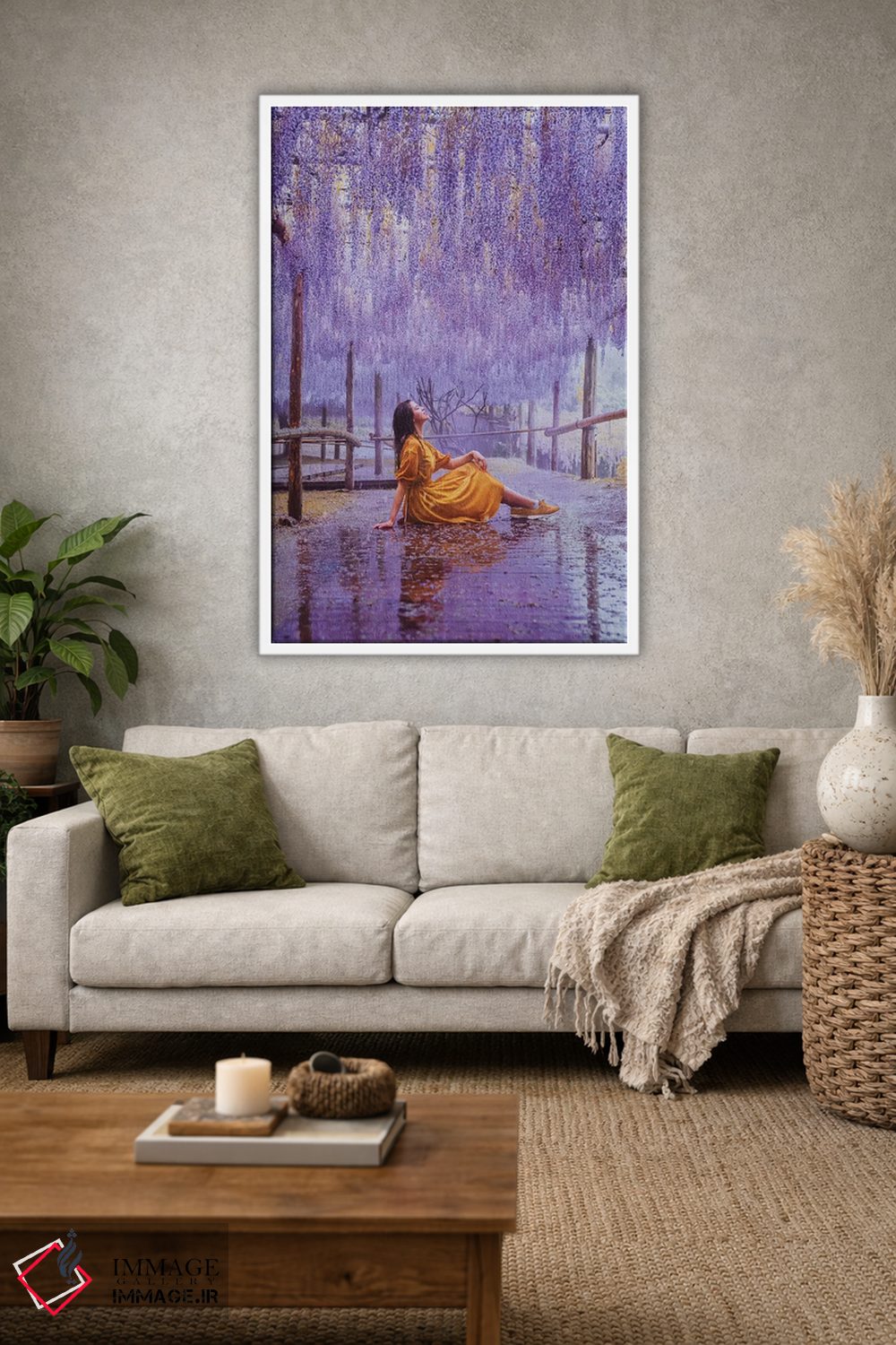 تابلو دکوراتیو این باران مثل عطر با طعم ویستریاست اثر هوبوپیبا - D1W