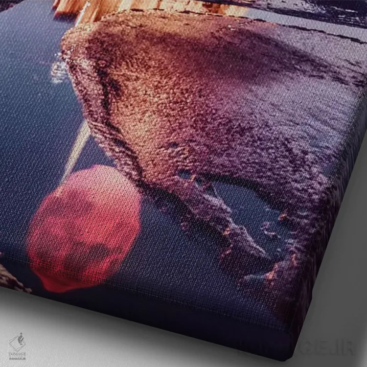 تابلو دکوراتیو عکس روی ترندها اثر هوبوپیبا - نمای نزدیک بافت بوم