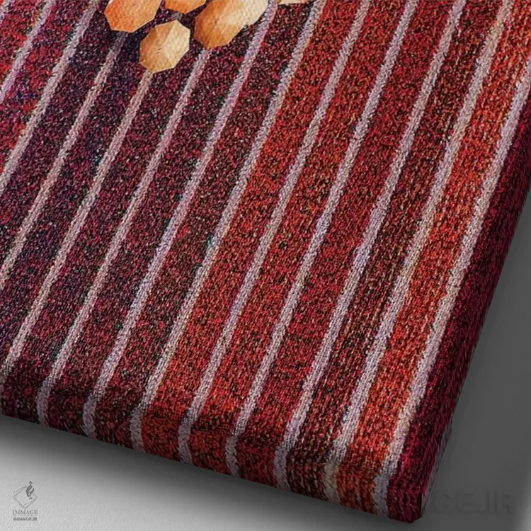 تابلو دکوراتیو چترها در مزرعه لاله ها اثر هوبوپیبا - نمای نزدیک بافت بوم