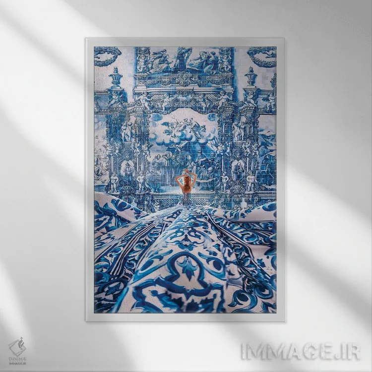 تابلو دکوراتیو رویای آزولخو اثر هوبوپیبا - نمای قابدار سفید