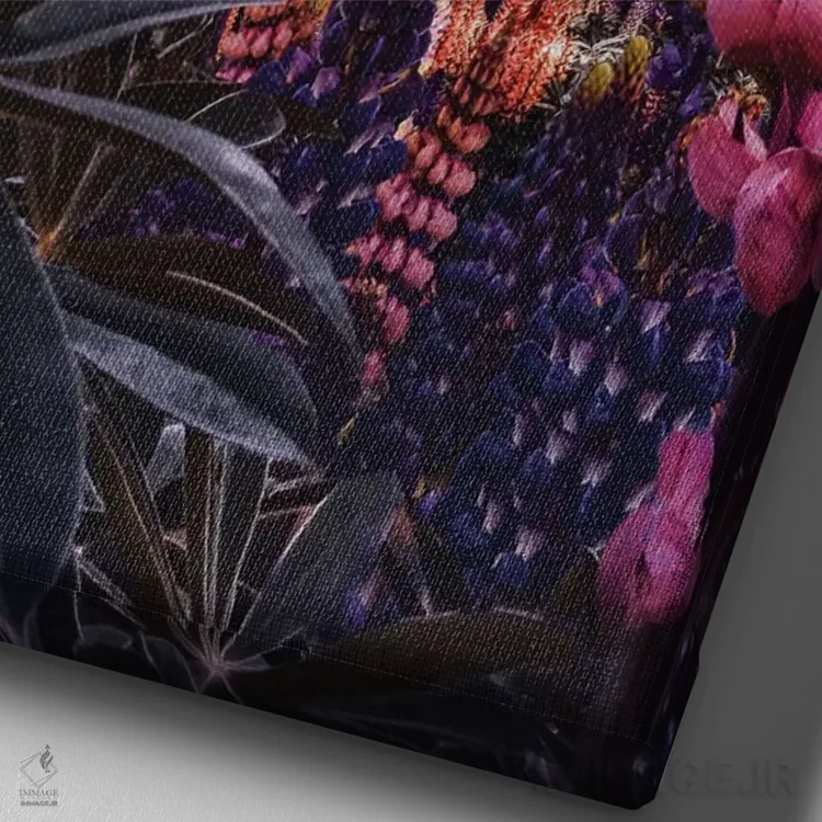 تابلو دکوراتیو لوپین های شبانه در دریاچه تکاپو ۱ اثر هوبوپیبا - نمای نزدیک بافت بوم