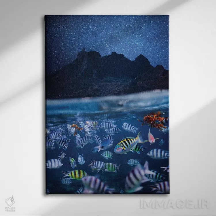 تابلو دکوراتیو شب موریس اثر هوبوپیبا - نمای روبهرو روی دیوار