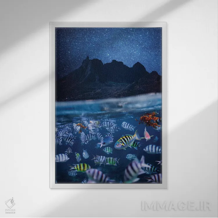 تابلو دکوراتیو شب موریس اثر هوبوپیبا - نمای قابدار سفید