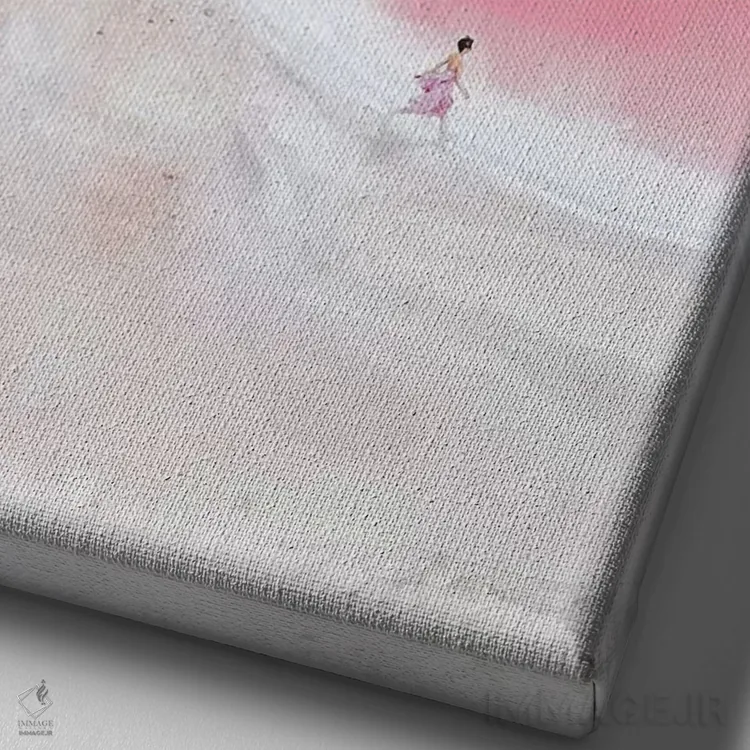 تابلو دکوراتیو حال و هوای صورتی در تالاب هات ۱ اثر هوبوپیبا - نمای نزدیک بافت بوم