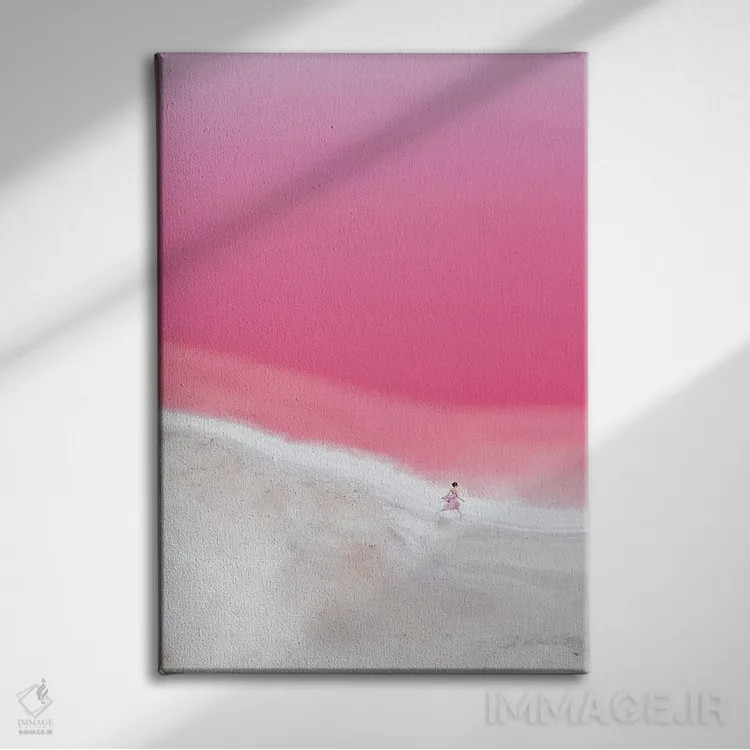 تابلو دکوراتیو حال و هوای صورتی در تالاب هات ۱ اثر هوبوپیبا - نمای روبهرو روی دیوار