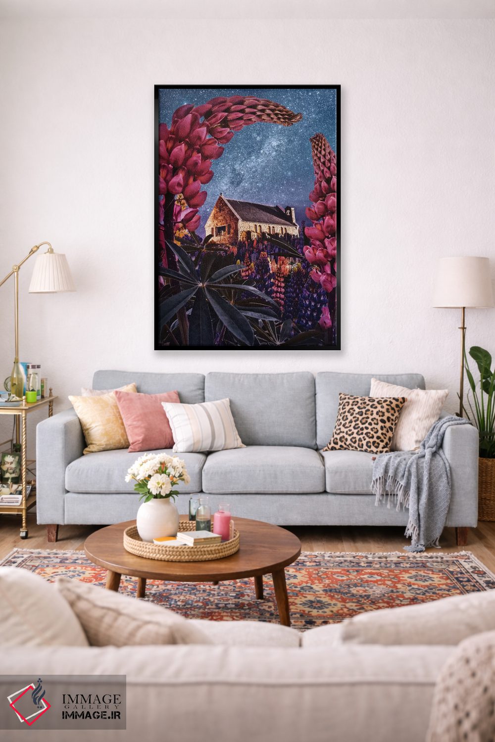 تابلو دکوراتیو لوپین های شبانه در دریاچه تکاپو ۱ اثر هوبوپیبا - D1B