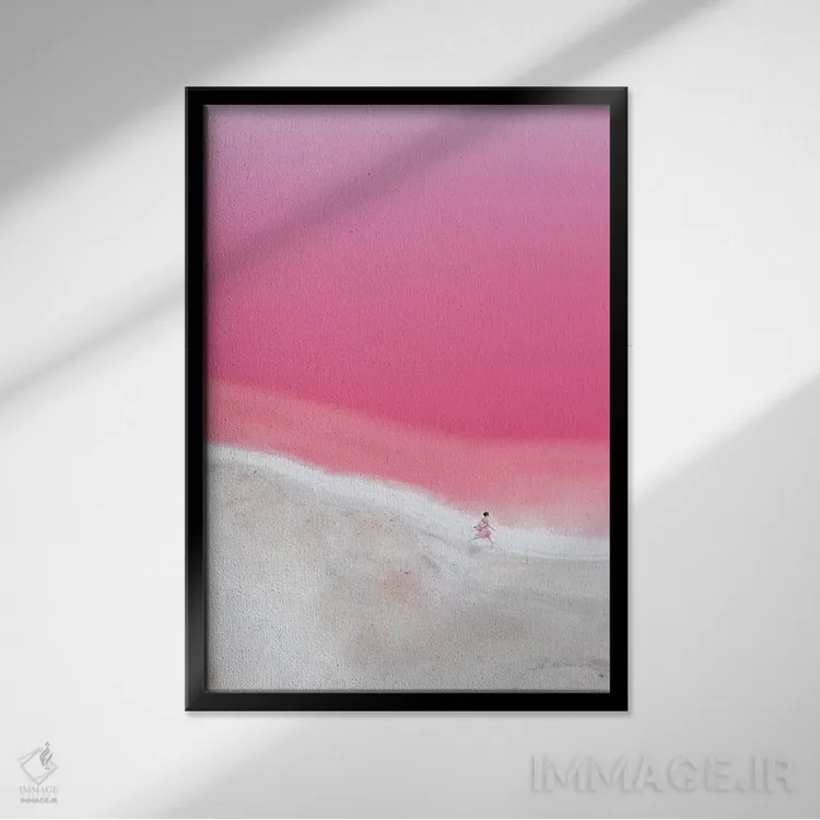 تابلو دکوراتیو حال و هوای صورتی در تالاب هات ۱ اثر هوبوپیبا - نمای قابدار مشکی