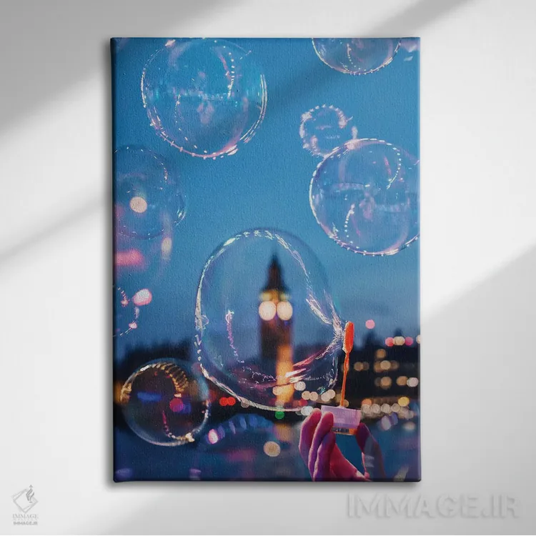 تابلو دکوراتیو حباب بن اثر هوبوپیبا - نمای روبهرو روی دیوار