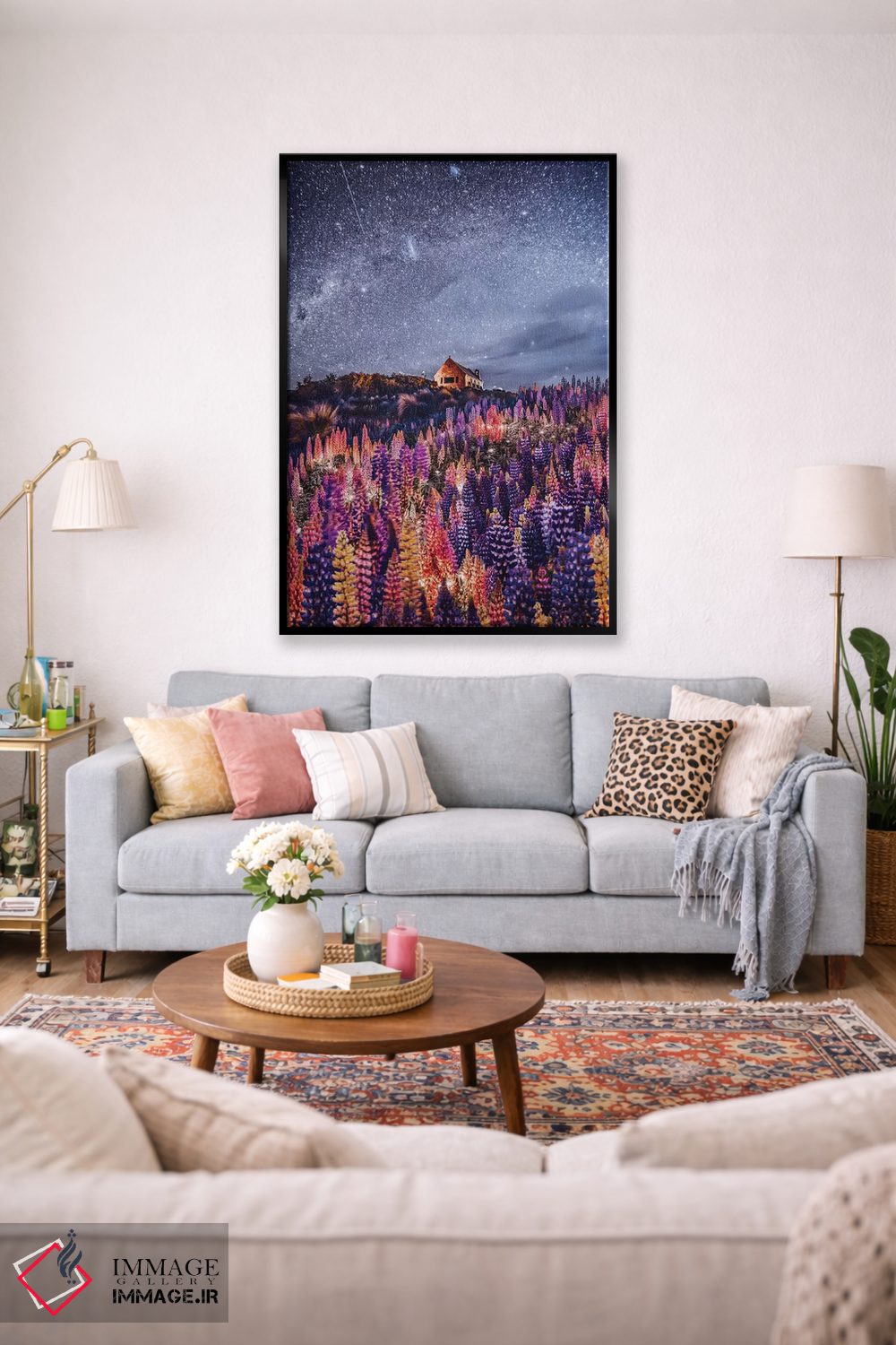 تابلو دکوراتیو لوپین های شبانه در دریاچه تکاپو ۳ اثر هوبوپیبا - D1B