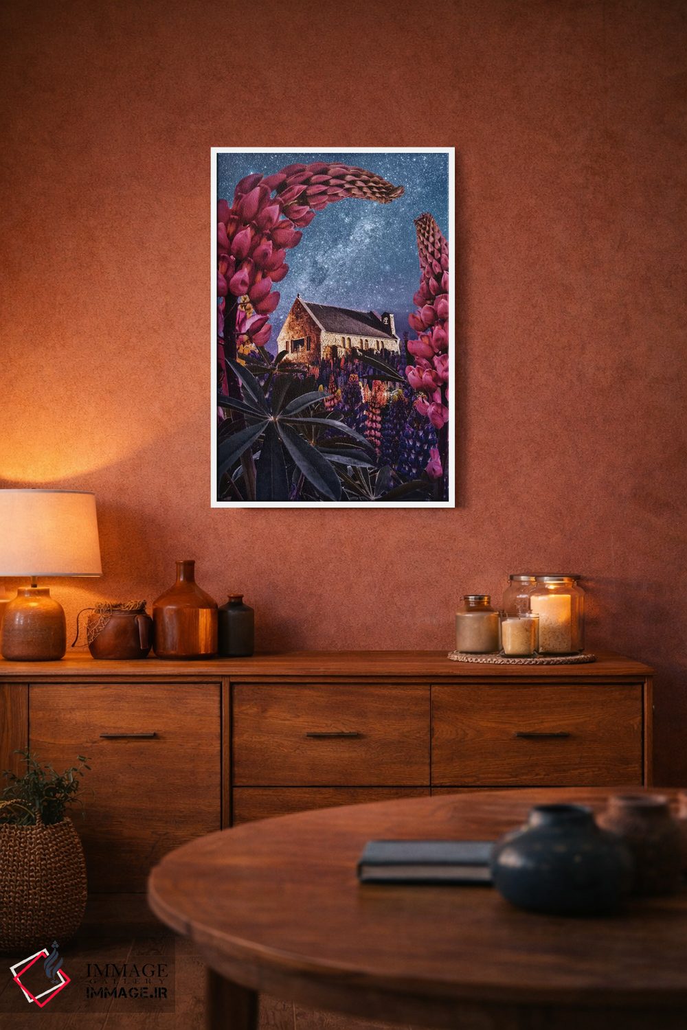 تابلو دکوراتیو لوپین های شبانه در دریاچه تکاپو ۱ اثر هوبوپیبا - D4W