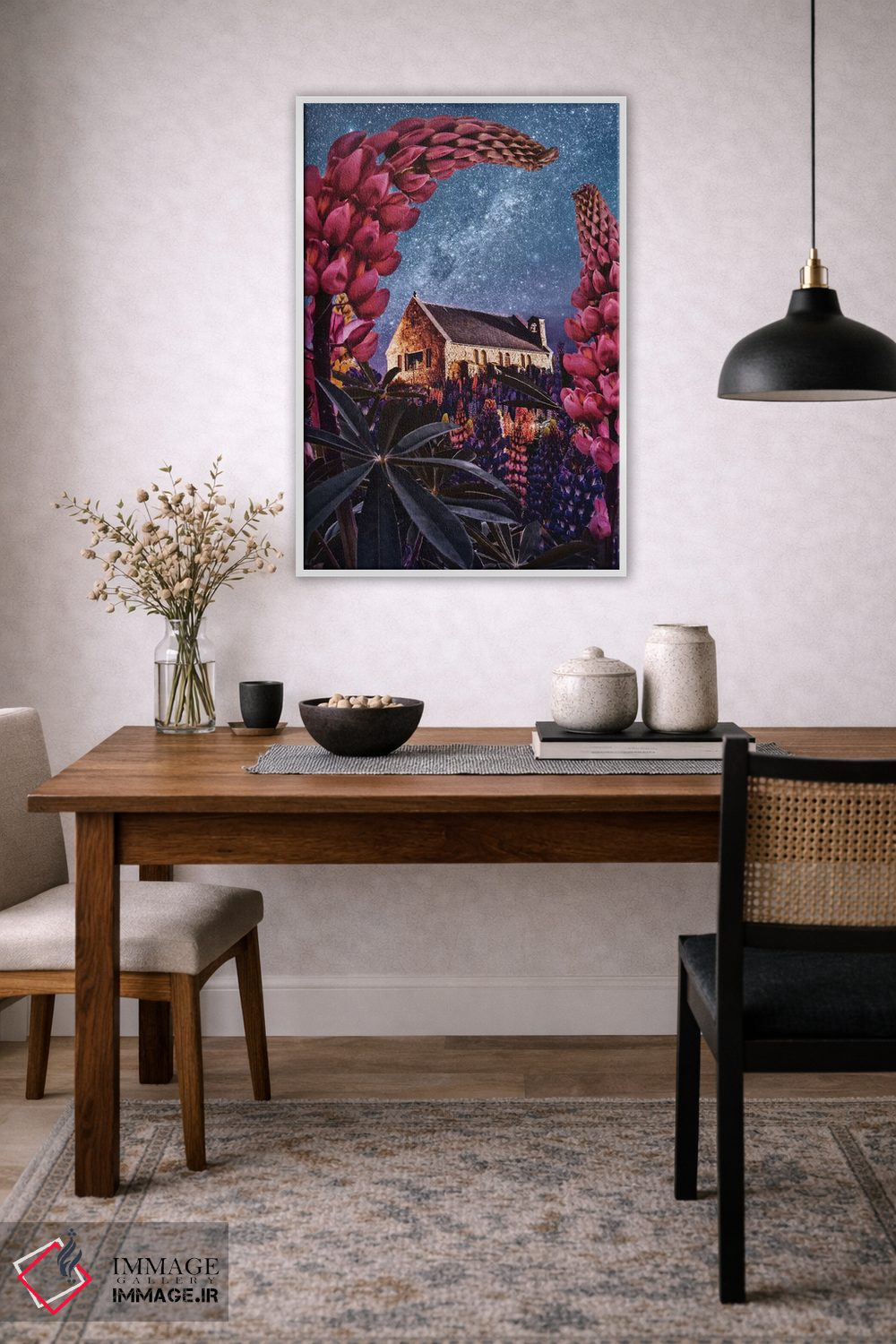 تابلو دکوراتیو لوپین های شبانه در دریاچه تکاپو ۱ اثر هوبوپیبا - D3W