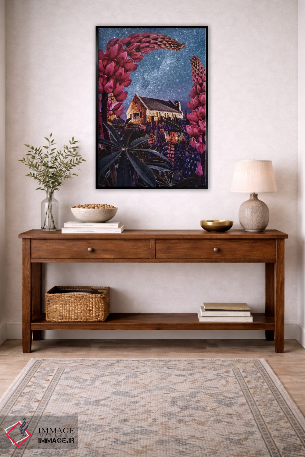 تابلو دکوراتیو لوپین های شبانه در دریاچه تکاپو ۱ اثر هوبوپیبا - D6B