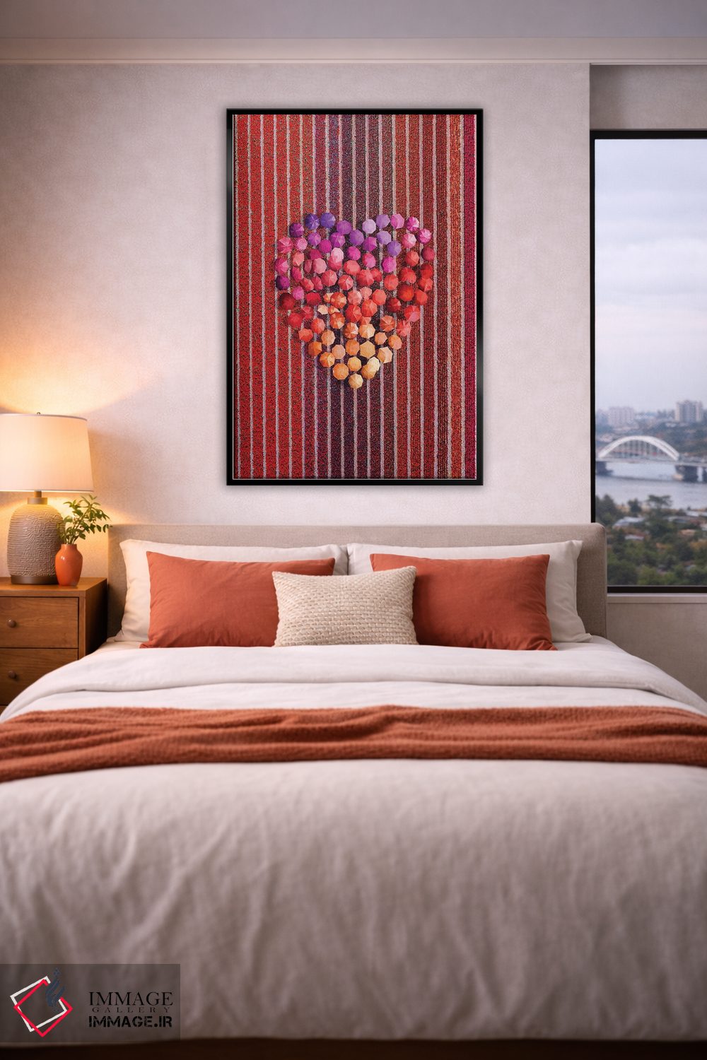 تابلو دکوراتیو چترها در مزرعه لاله ها اثر هوبوپیبا - D5B