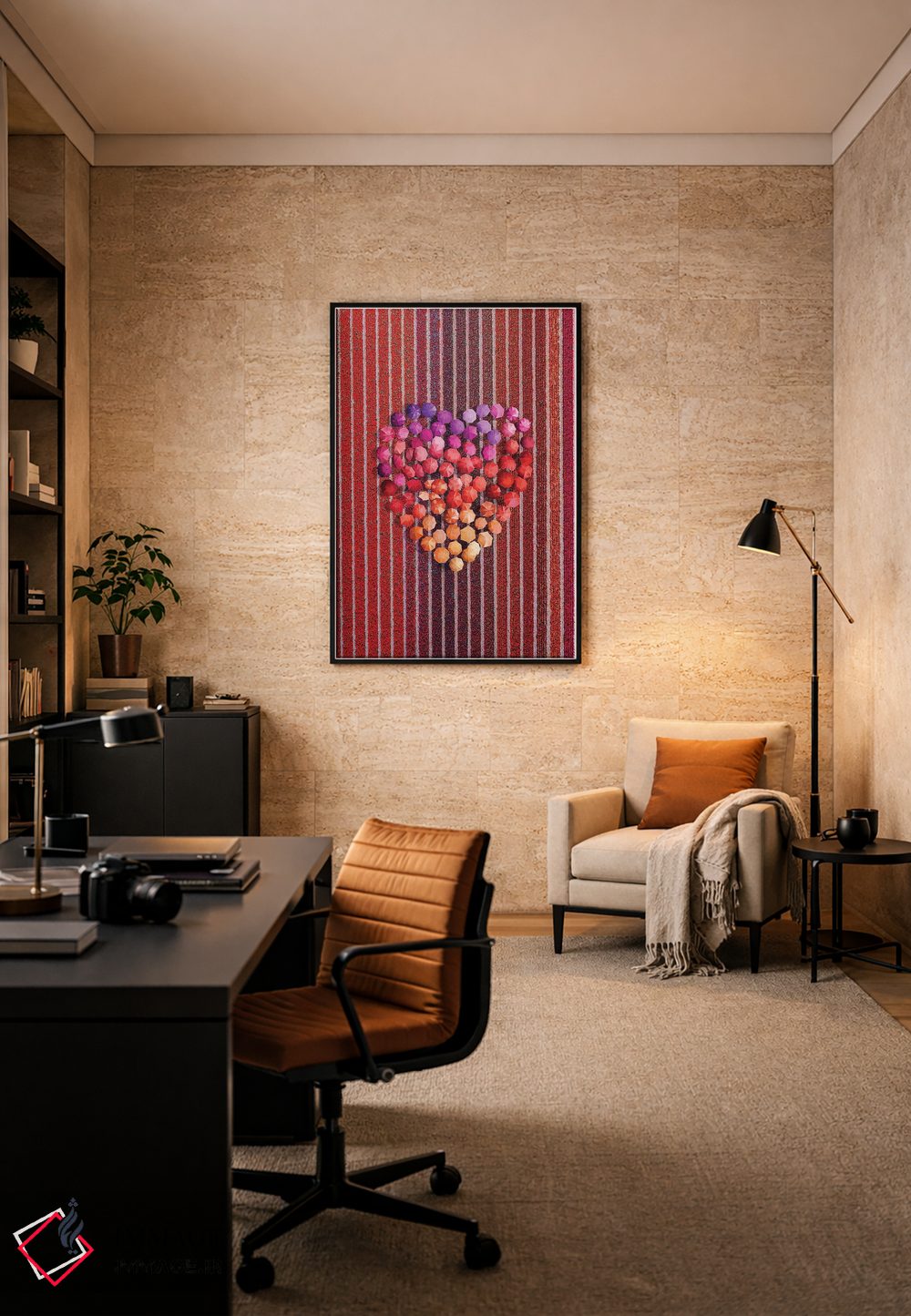 تابلو دکوراتیو چترها در مزرعه لاله ها اثر هوبوپیبا - D6B