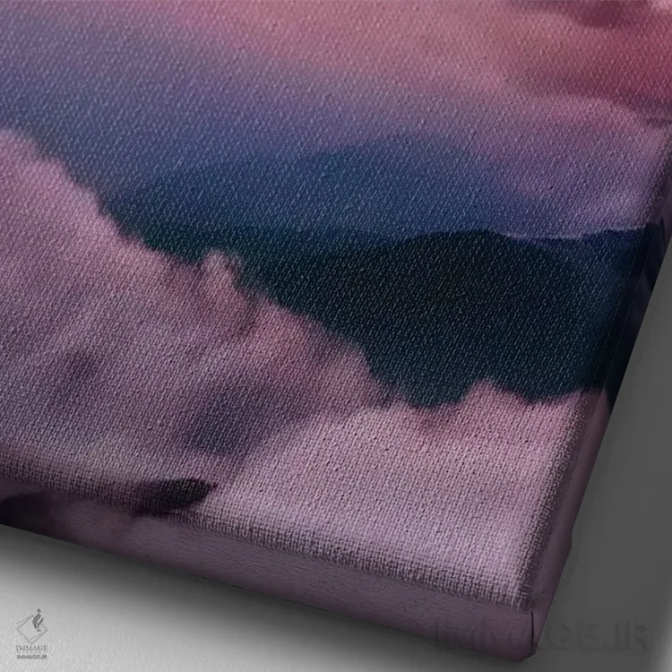 تابلو دکوراتیو "غروب قفقاز" اثر هوبوپیبا - نمای نزدیک بافت بوم