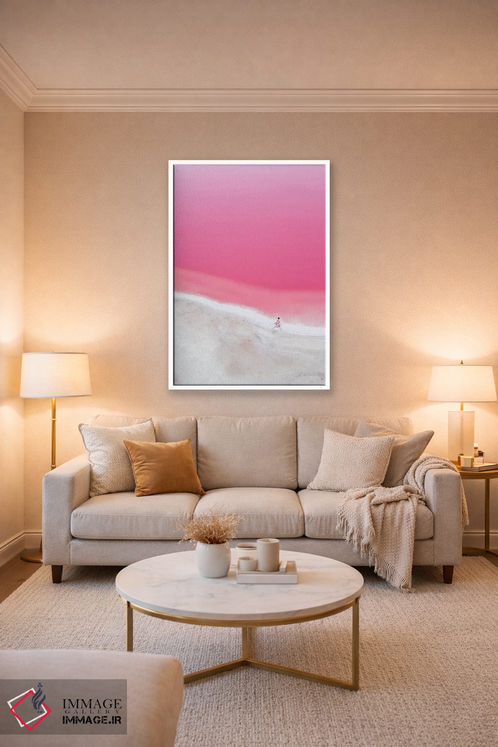 تابلو دکوراتیو حال و هوای صورتی در تالاب هات ۱ اثر هوبوپیبا - D3W