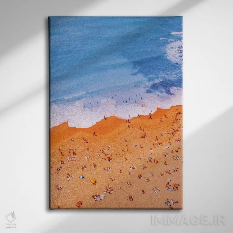 تابلو دکوراتیو "اقیانوس از بالا مانند نقاشی ۱۰" اثر هوبوپیبا - نمای روبهرو روی دیوار