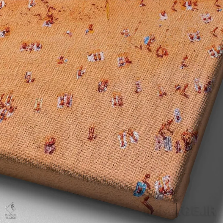 تابلو دکوراتیو "اقیانوس از بالا مانند نقاشی ۱۰" اثر هوبوپیبا - نمای نزدیک بافت بوم