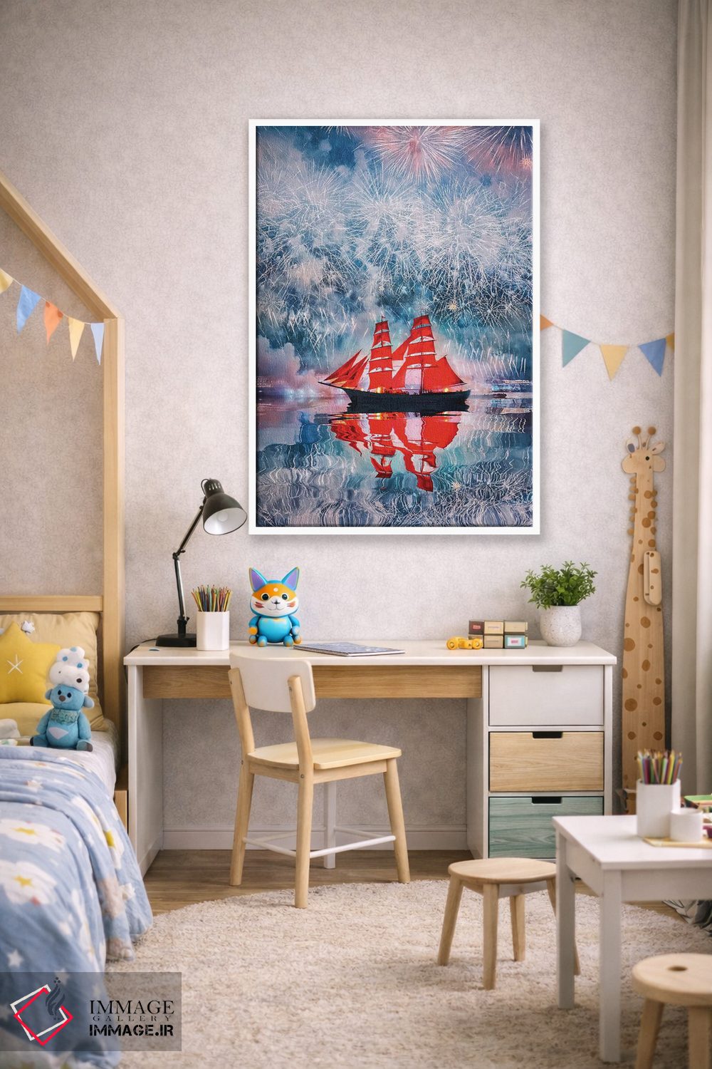 تابلو دکوراتیو "بادبان های قرمز در سن پترزبورگ" اثر هوبوپیبا - D1W